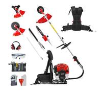 BU-KO 52cc zaino a lungo termine a lungo raggio Multi funzionale Garden Garden: Strimmers and Brush Cutter, Trimmer estensibile delle siepi, tratto di prugna, taglierba benzina con polo ex