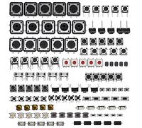 Buachois 125 Pezzi Tattile Interruttore di Pulsante Kit,25 Valori 12V 50MA PCB Momentaneo Switch a Pulsante Tattile,Micro Momentaneo Assortimento Kit,per Autoveicoli per Elettrodomestici