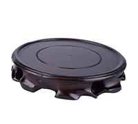 Buachois Base per vaso rotonda retrò multifunzionale vintage 10 x 2,5 cm supporto in legno massiccio rotondo in legno massiccio ornamento in pietra piccolo piedistallo bonsai, espositore orientale a