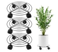 Buachois Caddy pianta da 3 Pacchetti Ruote, Supporto per impianti di demolizione per pianta di Slittamento in Metallo da 27 cm, Rotoli Pesanti per Gli Utensili da Giardino per