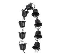 Buachois Catena per Pioggia Decorativa da 3.3 Piedi, Catena raccoglitrice Acqua per grondaie Esterno, Lega di Alluminio Nero, Alternativa al pluviale per Giardino (B)