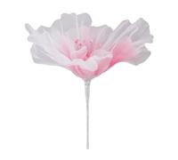 Buachois Fiore Artificiale Grande 50 Cm in Organza e Seta con Perline Falso Fiore Decorativo per Matrimoni Compleanni Eventi e Artigianato con Nastro Organza Rosso
