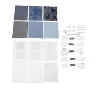 Buachois Kit Sashiko, Aghi per filo Sashiko Ditale Tessuto Denim Tessuto idrosolubile Portatile Multifunzionale Kit per ricamo a mano per quilting a mano per principianti