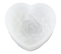 Buachois Modello di candela 3D a forma di cuore, modello di colata in resina a forma di cuore rosa, stampo artigianale di arte floreale per il mestiere di candela di sapone al