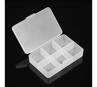 Buachois Organizzatore per Pillole a 6 Scomparti,Scatola Organizzatore per Scomparti Piccoli,Scatola Portaoggetti Portatile in PP Trasparente per Medicinali,Gioielli,Perline di