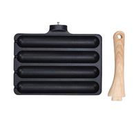 Buachois Teglia per Salsicce in Lega di Alluminio, 4 Scomparti Antiaderente Riscaldamento Uniforme Griglia per Hot Dog, per Domestica