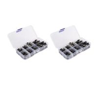 BUAGOUWZ 180 Set di Chicago Kit Assortiti, 6 Misure di Rivetti nel Pelle Un Testa Piatta Borchie Un Vite nel Metallo per nel Pelle DIY A