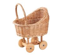 BUAGOUWZ Cesta Regalo per Neonati di un Anno con Carrello da Modellismo, Cesta In Vimini per Stoccaggio, per Animali Domestici, Accessori Fotografici Moon Flower, Piccola.