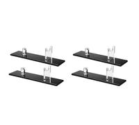 BUAGOUWZ Espositore per Coltelli da Tavolo nel Acrilico con per Coltelli da 4 Pezzi, Portacoltelli Singolo per La Decorazione Domestica (Base Nera)