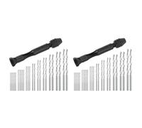 BUAGOUWZ Hand Trapano Morsa Precisione Pin con 50 Pezzi Mini Punte Elicoidali per Modello, DIY, Creazione Gioielli, Strumento Perforazione Rotante Multiuso per Metallo, Legno, Plastica Ecc