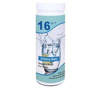 BUAGOUWZ Kit Ad Alta Sensibilità Test PVC | 100 pezzi, strisce per acqua potabile 16-in-1, rilevano pH, durezza, e nitrato con coordinazione colori precisa.