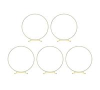 BUAGOUWZ Kit Centrotavola A Cerchio Floreale con Base Curva in Metallo da 5 Pezzi per Tavolo, Anelli Ghirlanda in Metallo Dorato con Kit di Supporti per Decorazioni da Tavola