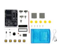 BUAGOUWZ Kit Gioco Fai da Te, Console di Gioco A Pixel, Kit di Produzione per Saldatura Fai da Te, Formazione Elettronica, Guscio Blu