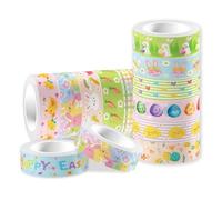 BUAGOUWZ Nastro Adesivo Washi A Tema Pasquale con Coniglietto e, Set di Washi Tape