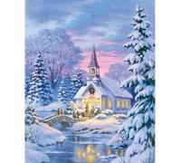 BUANJIAJU Punto croce 11CT Kit punto croce per principianti Natale Babbo Natale Fai da te DMC Ricamo Facile per adulti 40X50CM