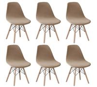 BUAOGDVG Coprisedia scandinavo in velluto, set di 6 coprisedia elasticizzati for sala da pranzo, coprisedia scandinavo lavabile, for cucina, casa, hotel(Chameau,Lot de 6)