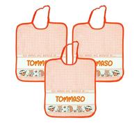 Bubabù 3 bavaglinIi personalizzati con nome BOSCO spugna con elastico cm.28x33 - Cotone 100% Made in Italy