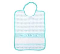 Bubabù Bavetta MI CHIAMO cm. 24x30 con elastico e inserto da ricamare - Bavaglini in spugna Cotone 100% - Made in Italy (VERDE ACQUA)