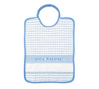 Bubabù Bavetta MI CHIAMO cm. 24x30 con elastico e inserto da ricamare - Bavaglini in spugna Cotone 100% - Made in Italy (AZZURRO)
