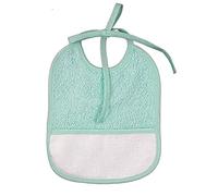 Bubabù Bavetta neonato da ricamare Pluto cm.16x19 Bavaglino neonato con laccetti e tasca in etamine per il ricamo Cotone 100% Made in Italy (VERDE)