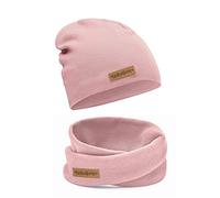 Bubalove - Cappelli e sciarpe per ragazzi, ragazze, bebè, taglie da 1 anno a 8 anni+, molti colori, set di cappello e sciarpa in cotone per bambini, cappelli di cotone, rosa chiaro, 42-48