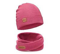Bubalove - Set di Berretto e Sciarpa - Cappello Cotone - Colletto per Bambino - Cuffia e Scaldacollo Cotone - Cappello a Maglia - Cappello e Sciarpe - Cappello - Rosa Scuro