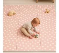 Bubba Bear Tappetino da gioco pieghevole in schiuma per neonati e bambini, grande tappetino imbottito impermeabile per gattonare e giocare, facile da pulire (200 x 150 cm, rosa)