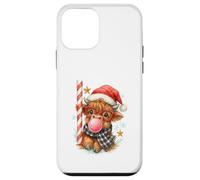 Bubble Blowing Highland Cow Christmas Cute Holiday Custodia per iPhone 12 mini