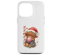 Bubble Blowing Highland Cow Christmas Cute Holiday Custodia per iPhone 13 Pro