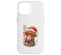 Bubble Blowing Highland Cow Christmas Cute Holiday Custodia per iPhone 14