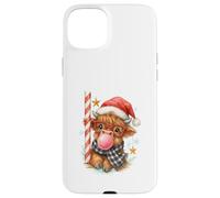 Bubble Blowing Highland Cow Christmas Cute Holiday Custodia per iPhone 15 Plus