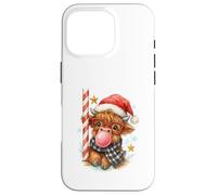Bubble Blowing Highland Cow Christmas Cute Holiday Custodia per iPhone 16 Pro