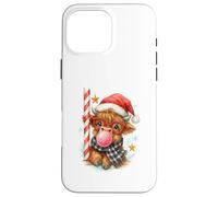 Bubble Blowing Highland Cow Christmas Cute Holiday Custodia per iPhone 16 Pro Max
