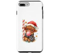 Bubble Blowing Highland Cow Christmas Cute Holiday Custodia per iPhone 7 Plus/8 Plus