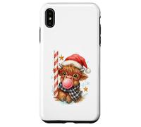Bubble Blowing Highland Cow Christmas Cute Holiday Custodia per iPhone XS Max