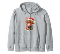 Bubble Blowing Highland Cow Christmas Cute Holiday Felpa con Cappuccio