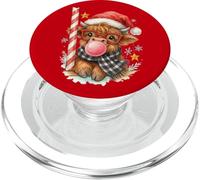Bubble Blowing Highland Cow Christmas Cute Holiday PopSockets PopGrip per MagSafe