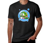 Bubble Bobble T-Shirt Tops Graphic t Shirts Anime Clothes Mens Clothing Black 3XL