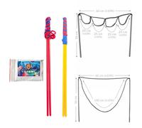 Bubble Brothers Set di bolle giganti di sapone con 2 bacchette e 5 litri di soluzione per sapone in polvere 1 x 5 litri per bambini adulti realizzato (1 Bacchetta per Bolle + 1 polvere)
