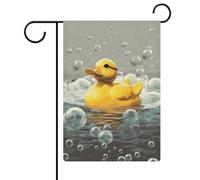 Bubble Duck Bandiere da giardino 30,5 x 45,7 cm bandiera esterna a doppia faccia bandiera estiva bandiera floreale benvenuto giardino bandiere stagionali decorazioni per le vacanze