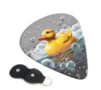 Bubble Duck - Plettri per chitarra, 6 pezzi, spessore 0,96 mm, in celluloide, con supporto in pelle, plettro personalizzato, per basso, chitarra elettrica, acustica, regalo per gli amanti