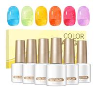 Bubble Gel per unghie | 6 pezzi set di cosmetici lunghi | kit gel per unghie da donna semitrasparente | per principianti professionisti celebrazioni viaggi pendolari appuntamenti