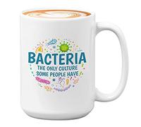 Bubble Hugs Tazza da caffè con microbiologia, 450 ml, bianca, con batteri, The Only Culture, con divertente microbiologo batteri, microbio, organismo, telescopio