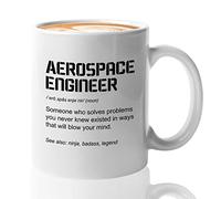 Bubble Hugs Tazza da caffè da 325 ml, bianca - Definizione ingegnere aerospaziale - dizionario di apprezzamento ingegneria aeronautica manutenzione veicoli spaziali