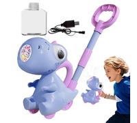 Bubble Lawn Mower, Dinosaur Bubble Blower,Macchina di soffiaggio a bolle illuminate | 10 Buche, Giocattoli per il cortile dei dinosauri, Intrattenimento all'aperto per bambini