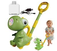 Bubble Lawn Mower, Dinosaur Bubble Blower | Macchina per soffiaggio a bolle illuminata - 10 buche, giocattolo spinta del dinosauro per cortile da giardino, divertimento all'aperto