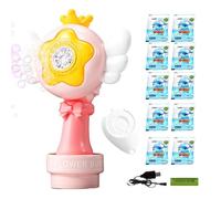 Bubble Machine - 14x23cm Battery-Operated Bubble Makers | Swinging Light Car With LEDs Rechargeable Foam Sprinkler For Car Bath Festival Pool Lawn Birthday Garden Christmas Sensory Play Wedding