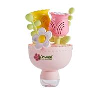 Bubble Machine, Bubble Maker, 5.31x5.31x9.06 Inches Battery Colorful Lighting Operated Flower Boquet Design, Interactive Toy Set for Backyard Games, Outdoor and Yard Play