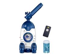 Bubble Machine For Kids - Automatic Rocket Shaped Maker With Light | Bike Riding Clip Attachment | 28x8.9x8.1cm Size + Remote Control | Durable ABS Material - For Party & Garden