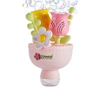 Bubble Machine for Kids, Flower Bouquet Maker Toy Set, Battery Operated Interactive Play with Solution and Colorful Lights, Fun Backyard Game Outdoor Yard 5.31x5.31x9.06 Inches